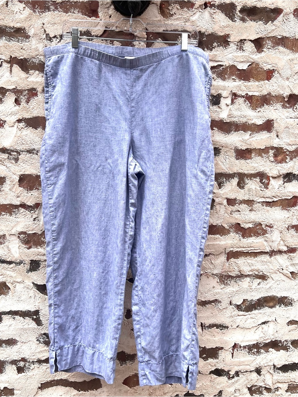 J. Jill Light Blue Linen-Blend Pants